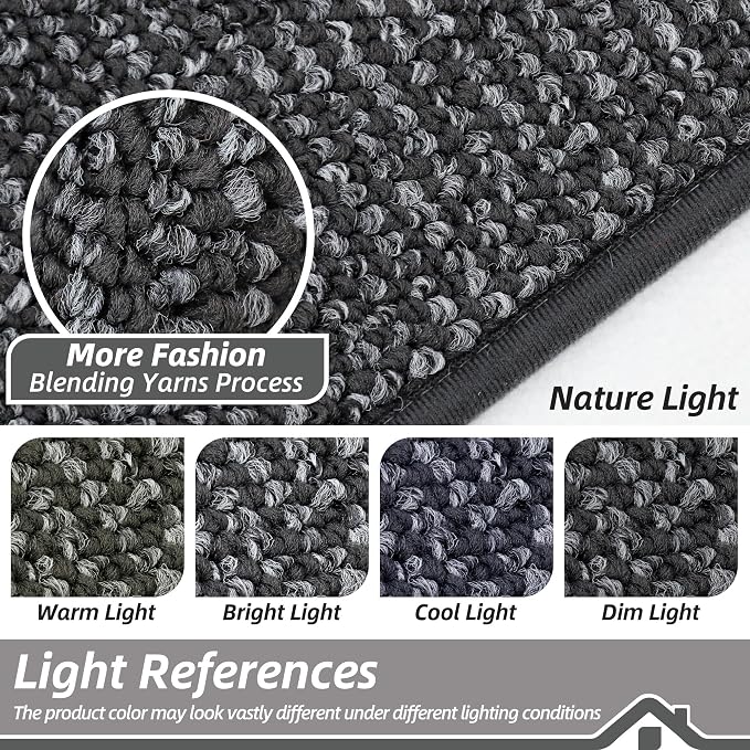 BEQHAUSE Dirt Trapper Door Mat 32"x72", Non-Slip Washable Doormat, Charcoal | - Image 5