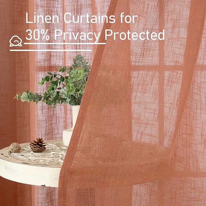 Light Filtering Linen Curtains 72 inches Long - Image 5