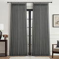 Extra Long Floor to Ceiling Dark Grey Bedroom 108 Inch Curtains, Pinch Pleated by PleatedDrapes