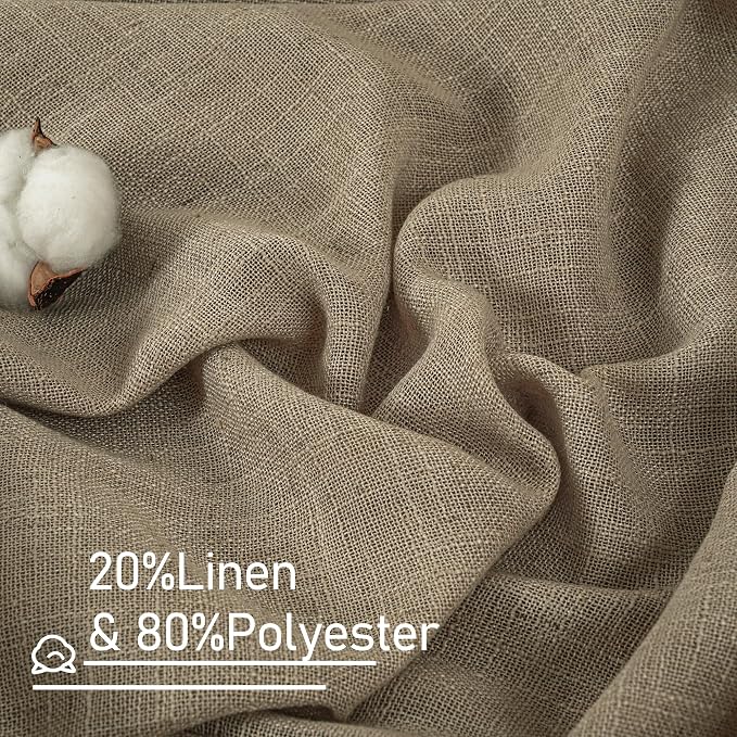 Taupe Semi Sheer Linen Curtains - Image 3