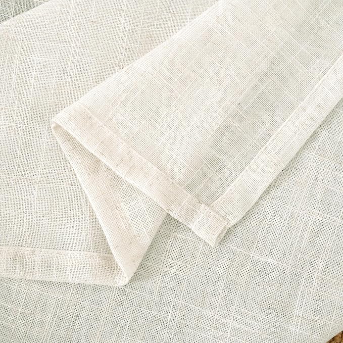 Cream Linen Curtains 24 Inch Length - Image 9