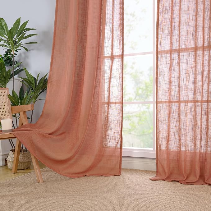 48 Inch Short Window Linen Curtains - Image 9