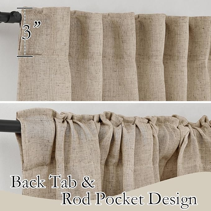 RYB HOME Linen Semi Sheer Curtains - Image 3