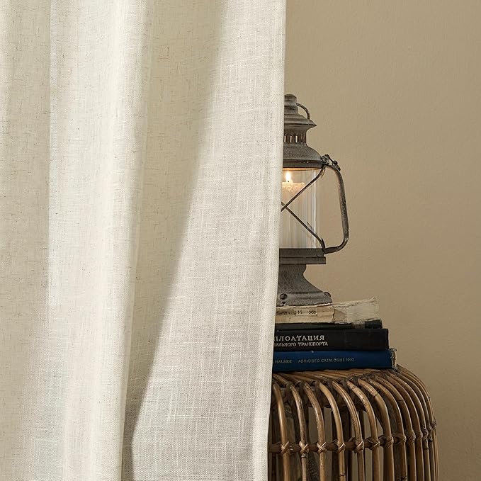 Joydeco Linen Curtains 84 Inch Length 2 Panel Sets, Light Filtering Curtains - Image 6