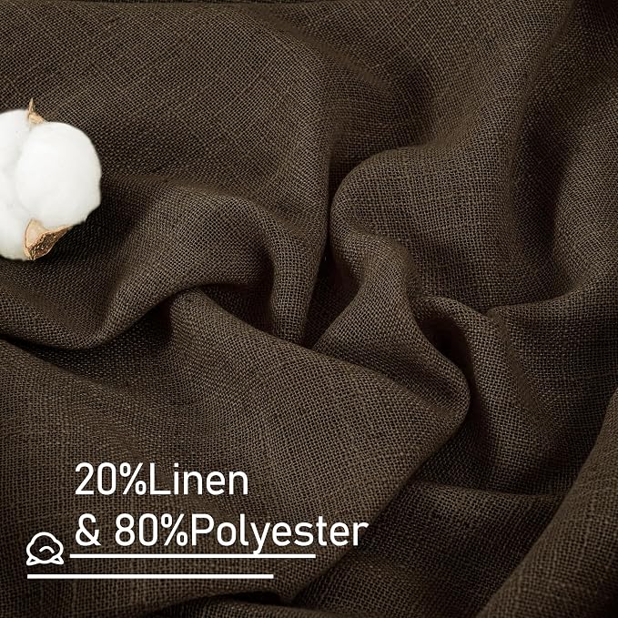 Linen Curtains 45 Inch Length 2 Panels - Image 2